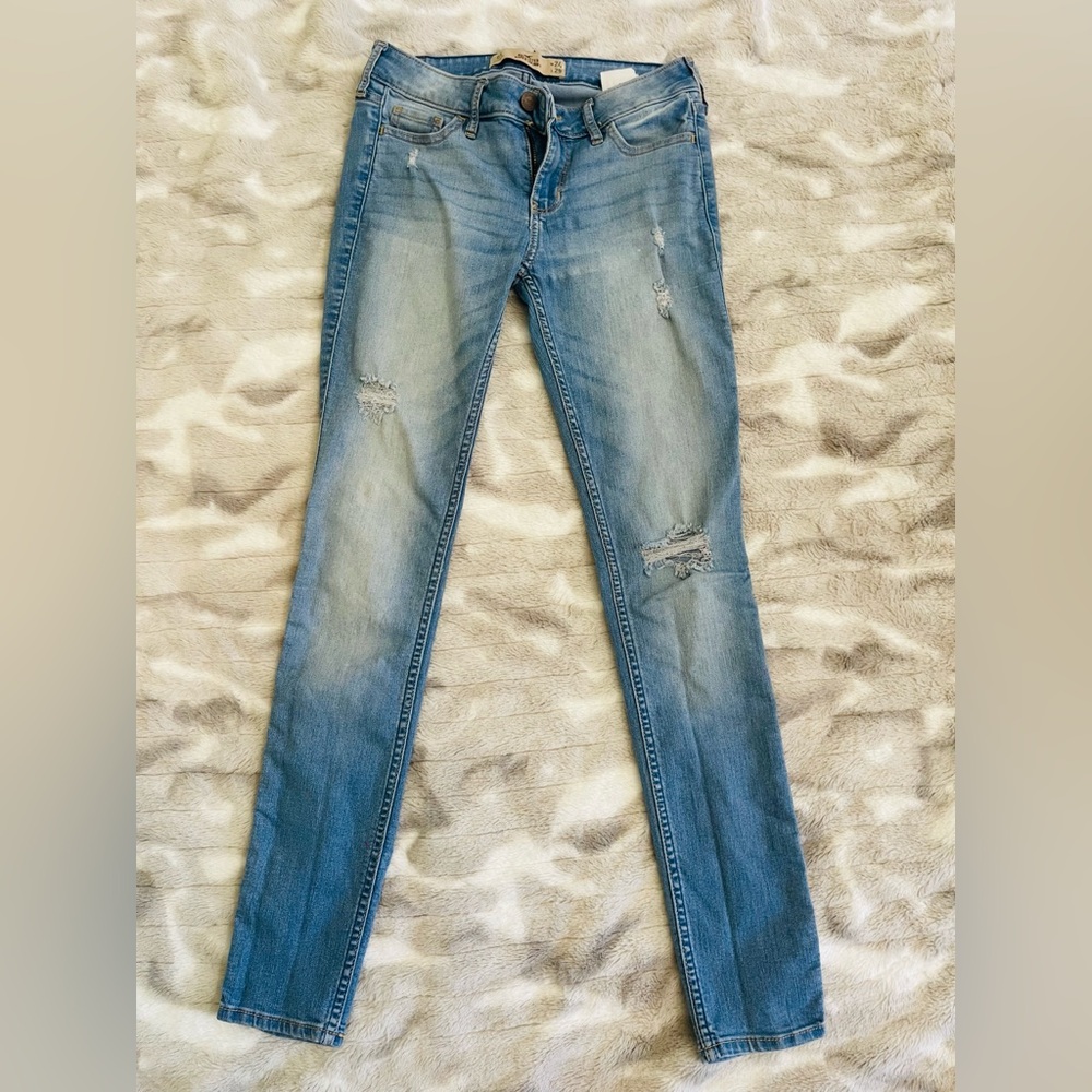 Light Blue Distressed Skinny Jeans